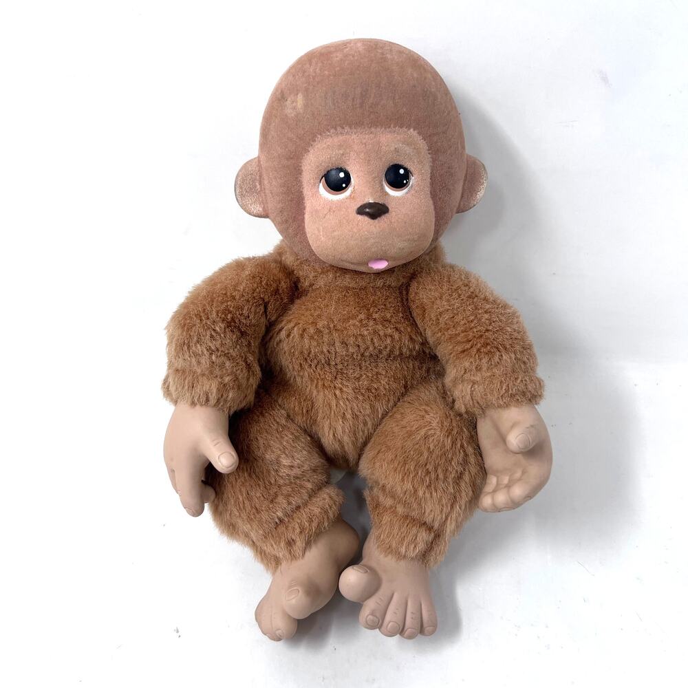 Zoo Borns Baby Monkey Flocked Head Plush Retro‎ 90s Toy Vintage 1994 Ed Kaplan
